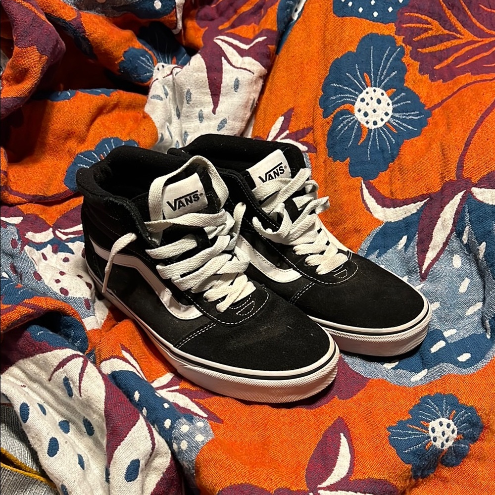 Vans Black and White High-Top Sneakers